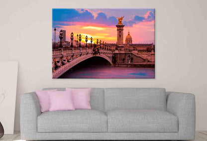 Alexandre III Bridge at Sunset Wall Art Decor 100% Australian Made - Bella Home Decor