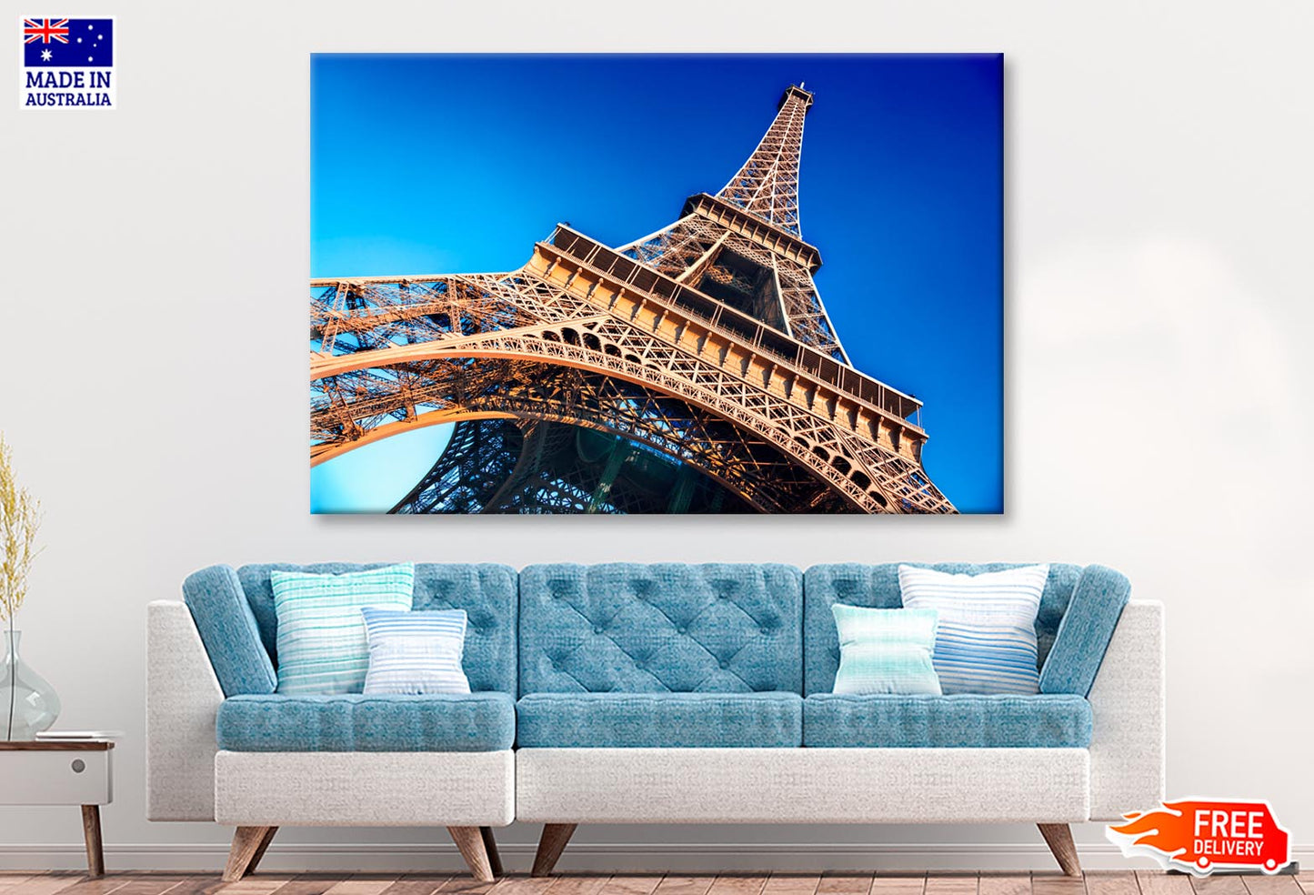 Eiffel Tower & Blue Sky Wall Art Decor 100% Australian Made