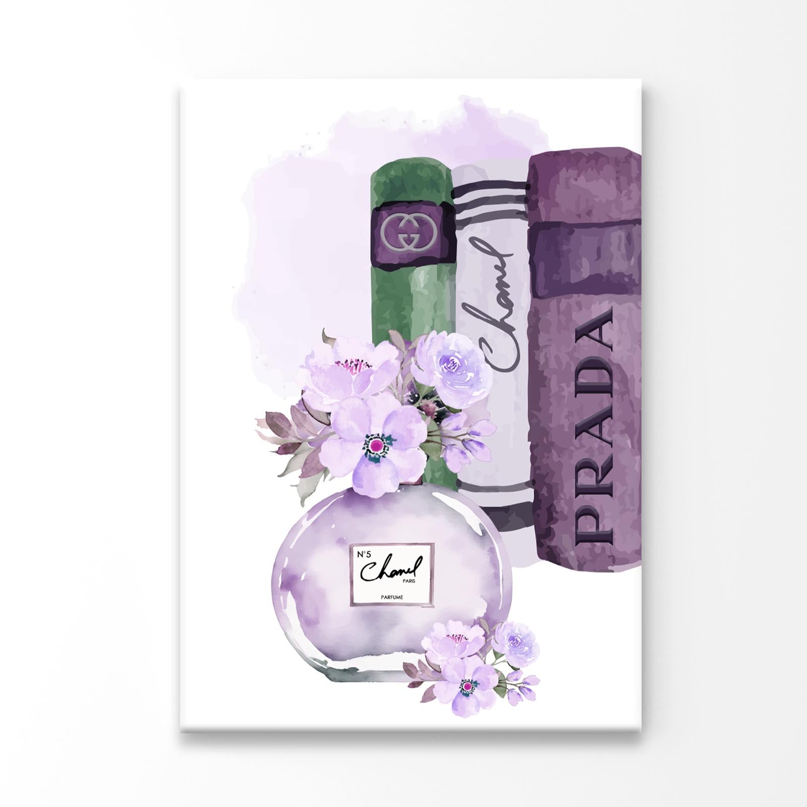 Purple Perfume with Book Set 3D Design Acrylic Glass Print Tempered Glass Wall Art 100% Made in Australia Ready to Hang