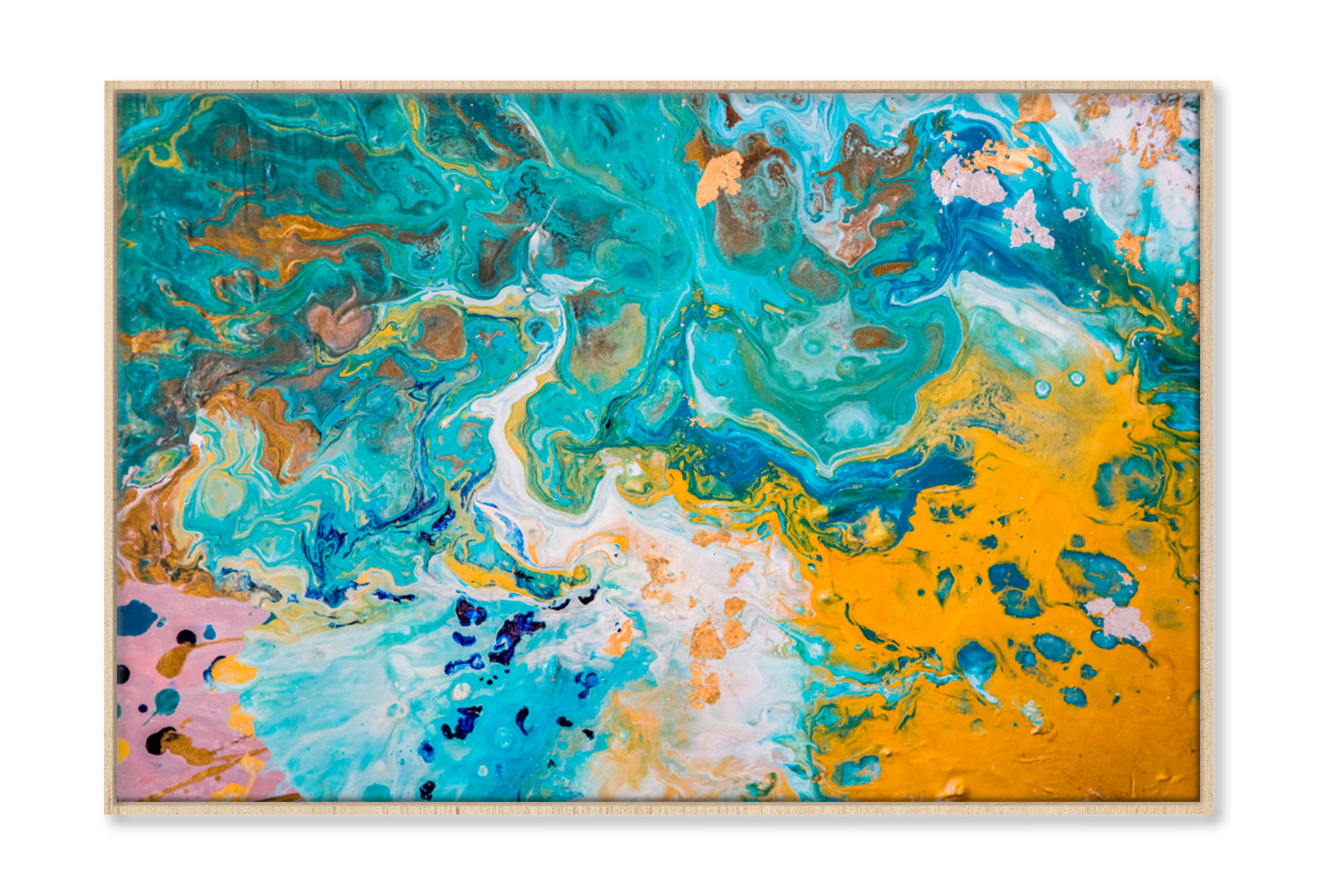 Fluid Abstact Artworks Wall Art Limited Edition High Quality Print Canvas Box Framed Natural