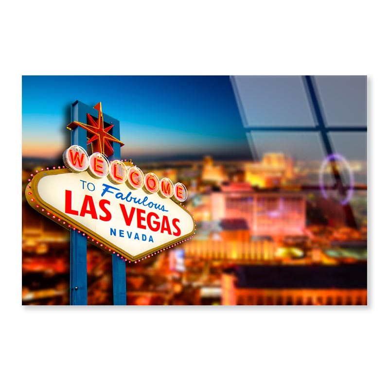 Nevada Sign with The Heart Of Las Vegas Scene  Acrylic Glass Print Tempered Glass Wall Art 100% Made in Australia Ready to Hang