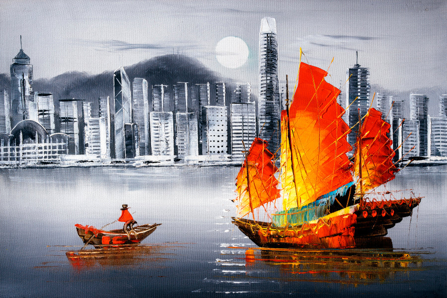 Victoria Harbor, Hong Kong Wall Art Decor 100% Australian Made