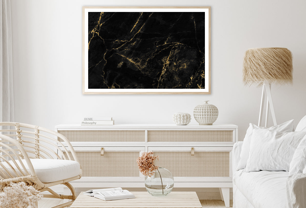 Black And Gold Marble Texture Home Decor Premium Quality Poster Print Choose Your Sizes - Bella Home Decor