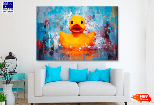 Oil Painting of A Yellow Rubber Duck Wall Art Limited Edition High Quality Print