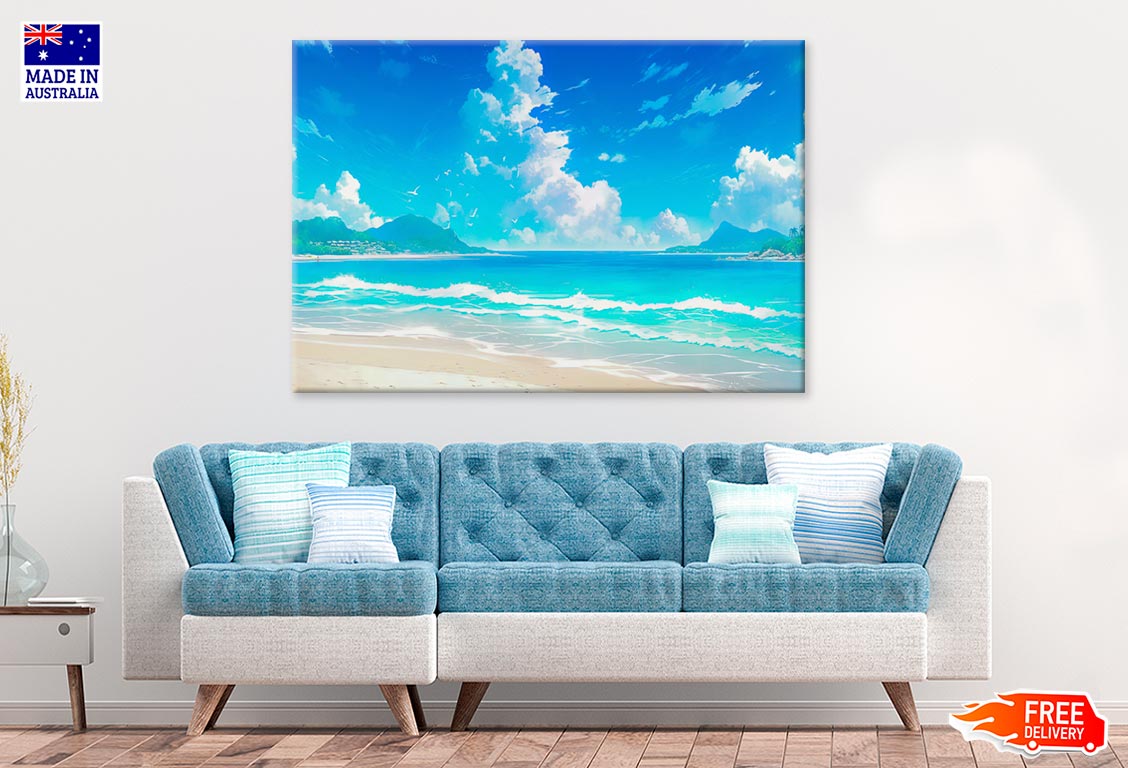 Beach Paradise Tropical Sands Sea Print 100% Australian Made