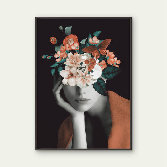 Surreal Flower Face Woman Fashion Home Decor Premium Quality Poster Print Choose Your Sizes - Bella Home Decor
