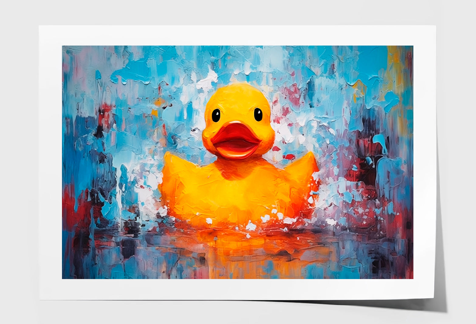 Oil Painting of A Yellow Rubber Duck Wall Art Limited Edition High Quality Print Unframed Roll Canvas None