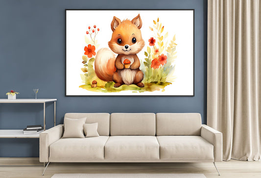 Baby Squirrel Watercolor Style Home Decor Premium Quality Poster Print Choose Your Sizes