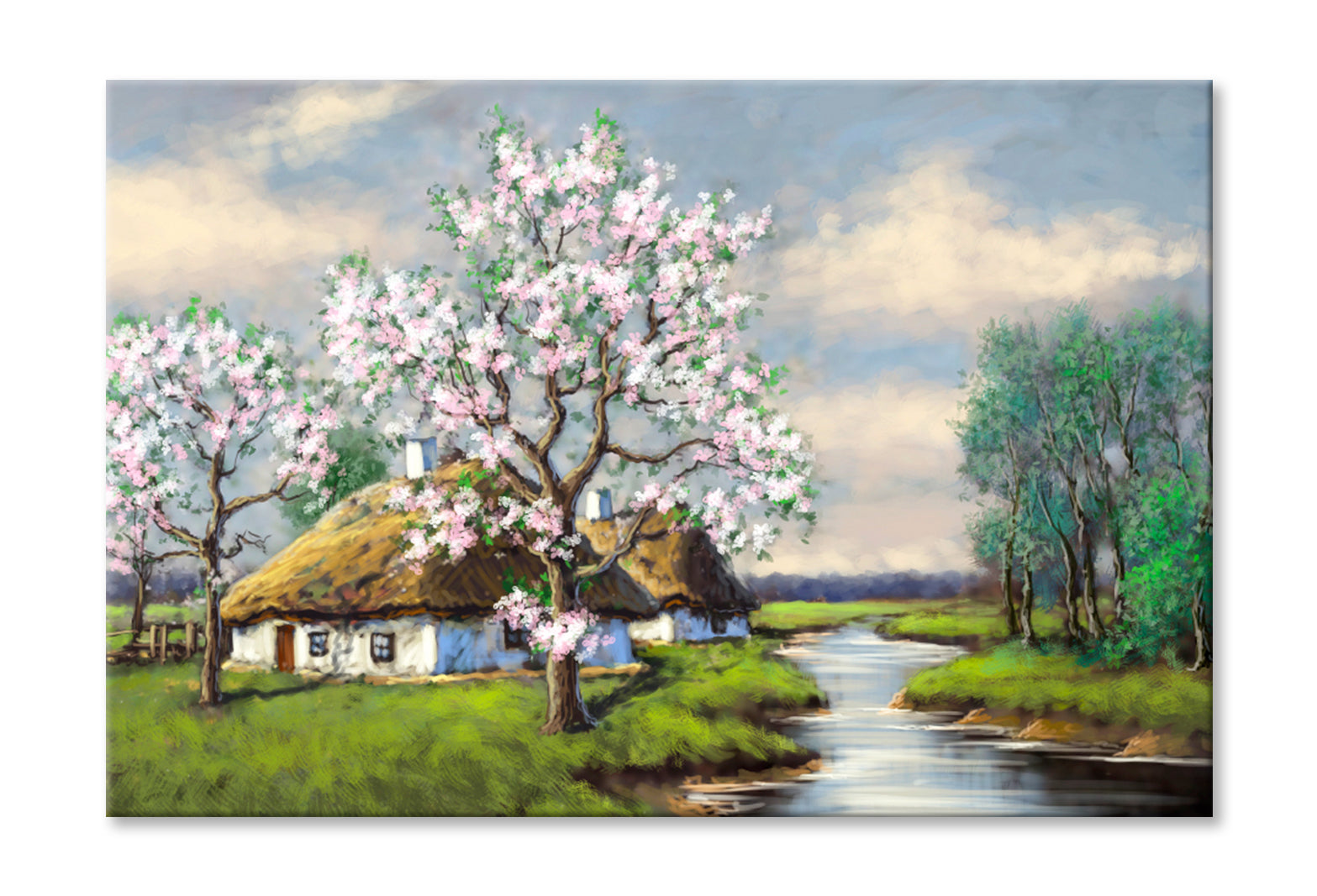 Ukrainian Spring Oil Painting Wall Art Limited Edition High Quality Print Stretched Canvas None