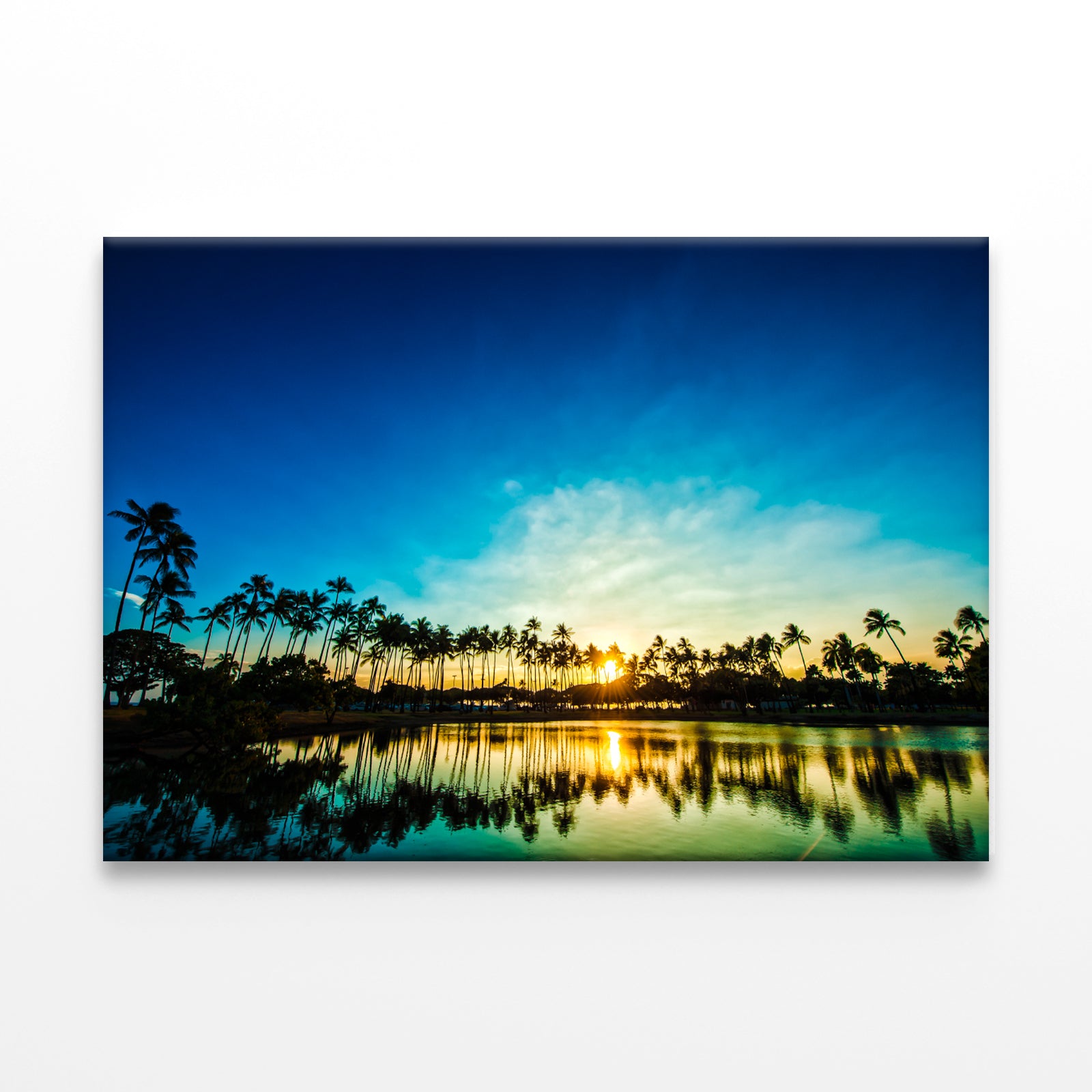 Trees Sunset Reflection Hawaii  Wall Art Decor 100% Australian Made - Bella Home Decor