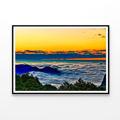 Mountain Scenery at Sunset View Alishan Chiayi Taiwan Home Decor Premium Quality Poster Print Choose Your Sizes