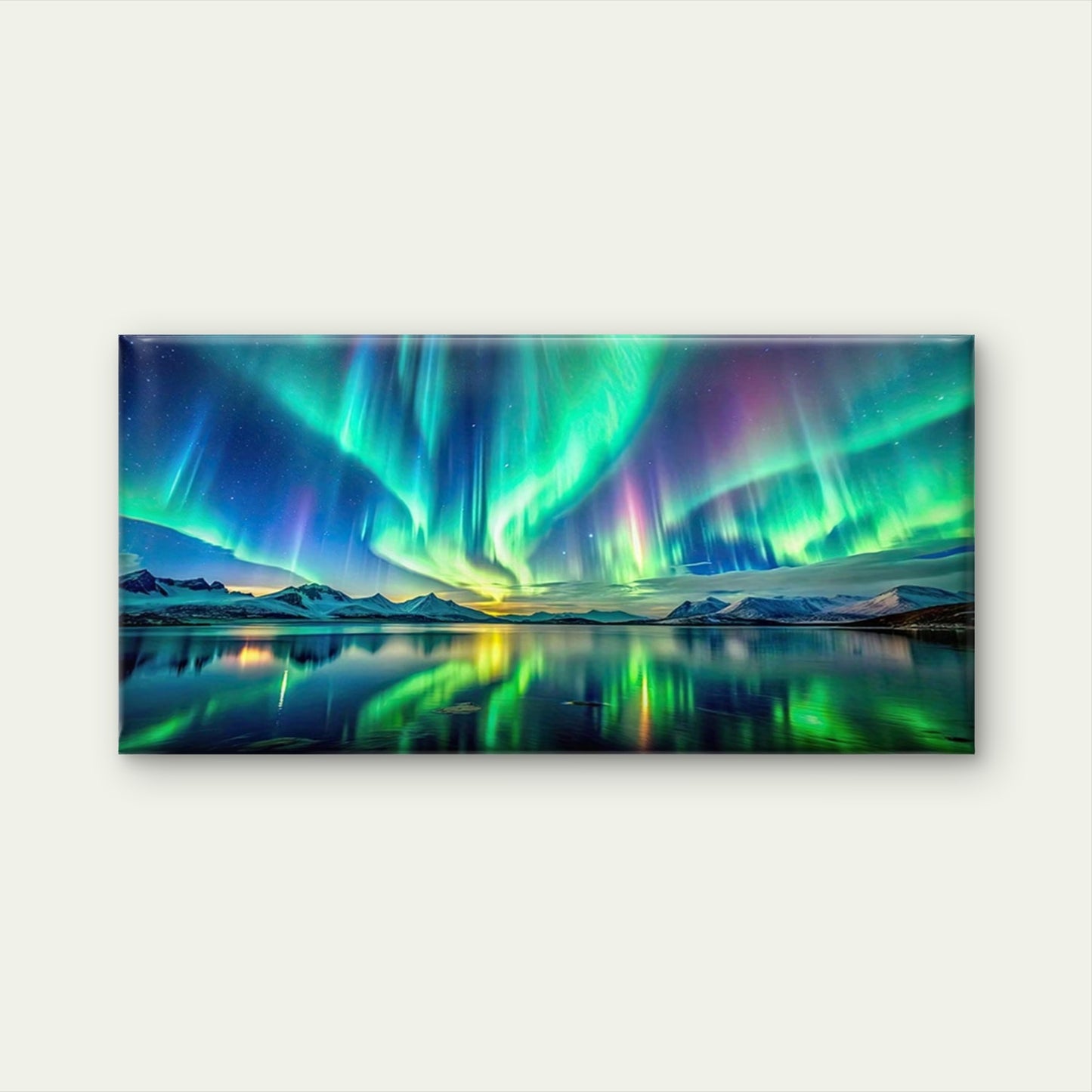 Vibrant Northern Lights Dance Wall Art Canvas Office Home Room Framed 120x60cm