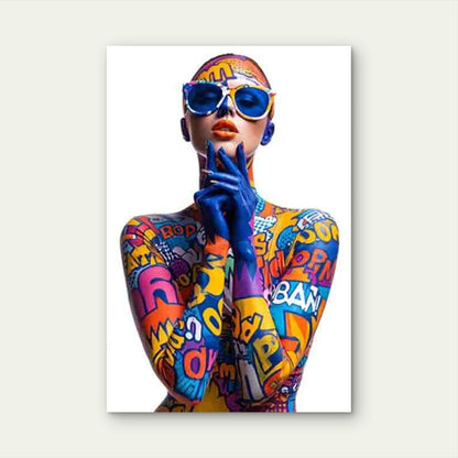 Colorful Comic Style 60x90cm Metal Print Ready to Hang - Bella Home Decor