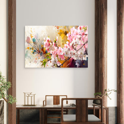 Abstract Sakura Flower Bloom Branch Acrylic Glass Printing Wall Art Australian Made Quality