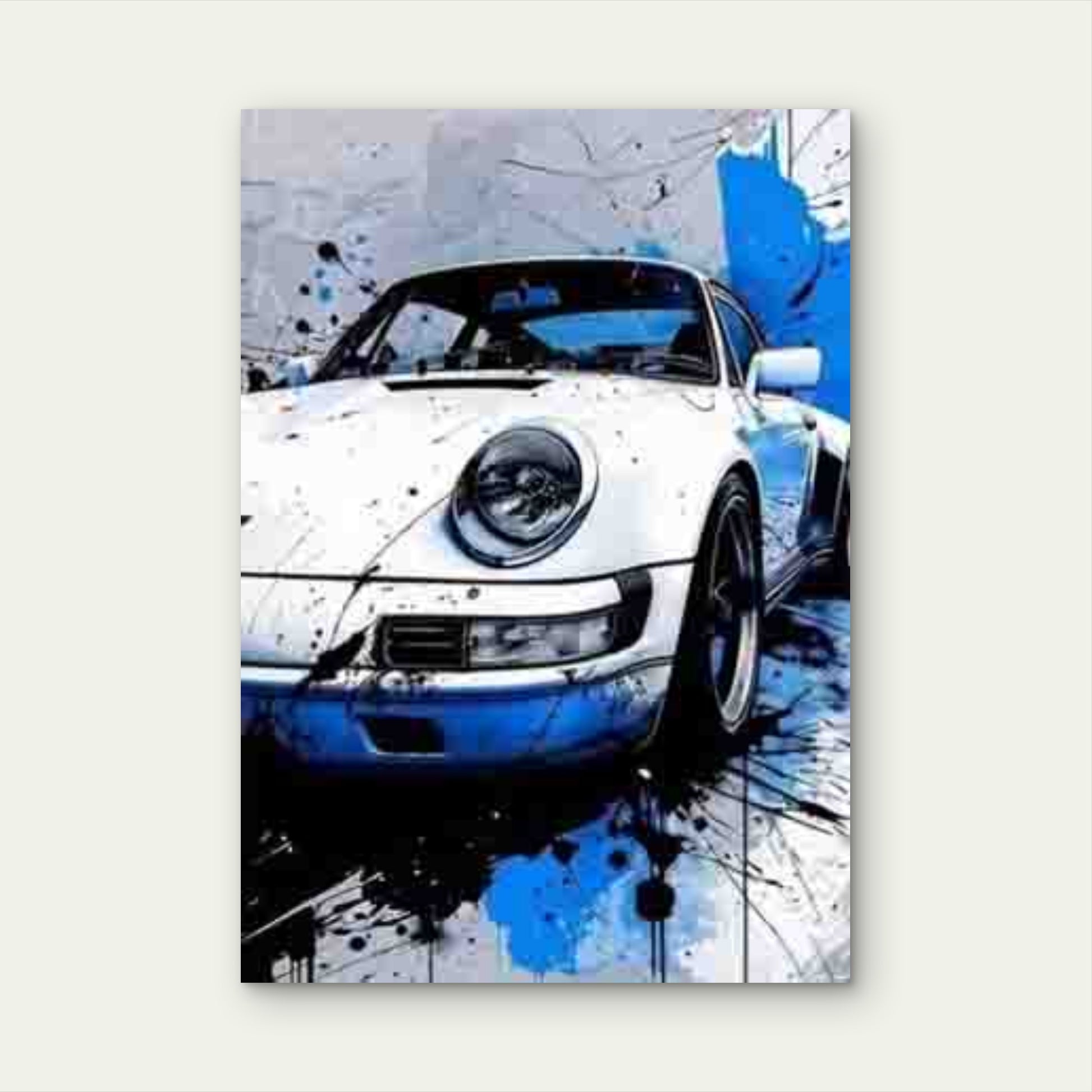 Dynamic Drive Sports Car Splash Art Metal Print Ready to Hang - Bella Home Decor
