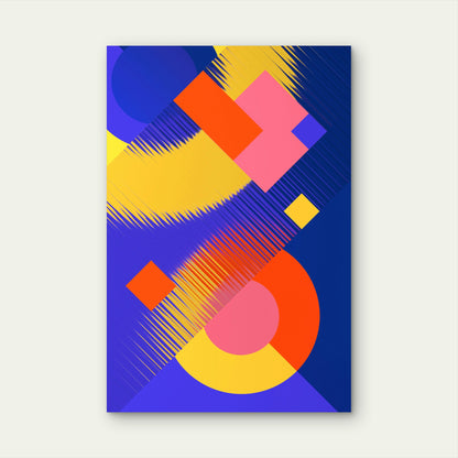 Abstract Geometric Digital Artwork with Dynamic Lines 60x90cm Metal Print Ready to Hang