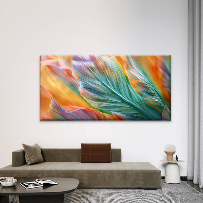 Vibrant Tropical Leaves Wall Art Canvas Office Home Room Framed 120x60cm