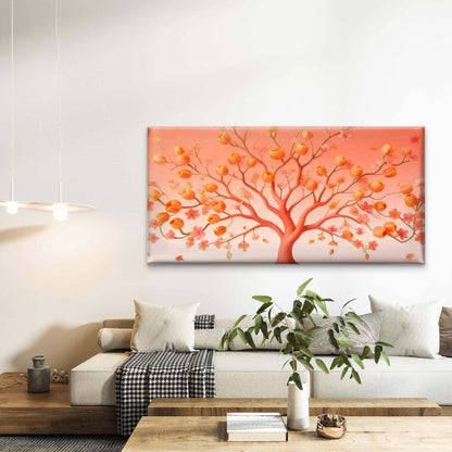 Orange Blossom Tree Wall Art Canvas Office Home Room Framed 120x60cm