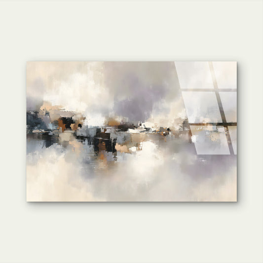 Neutral Beige Abstract Landscape Acrylic Glass Printing Wall Art Australian Made Quality
