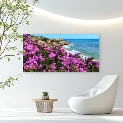 Atlantic Rocky Coast View Wall Art Canvas Office Home Room Framed 120x60cm