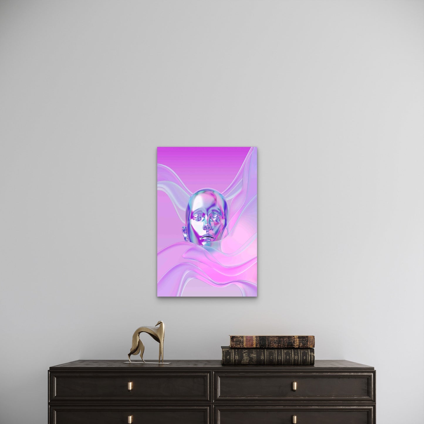 3D View Holographic Layering 60x90cm Metal Print Ready to Hang - Bella Home Decor