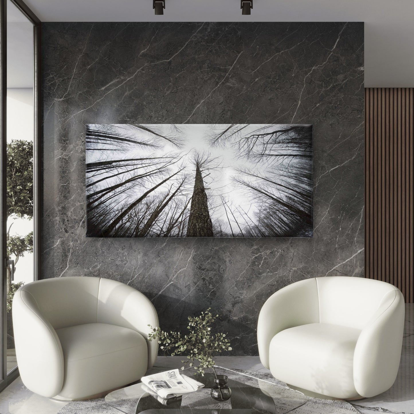 Low Angle View Of Trees Wall Art Canvas Office Home Room Framed 120x60cm