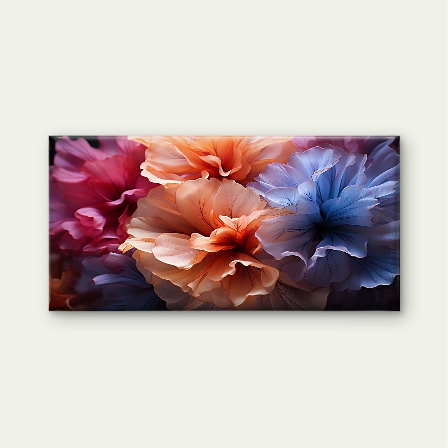 Vibrant Abstract Flower Petals Wall Art Canvas Office Home Room Framed 120x60cm
