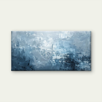 Modern Light Grey Blue Oil Wall Art Canvas Office Home Room Framed 120x60cm