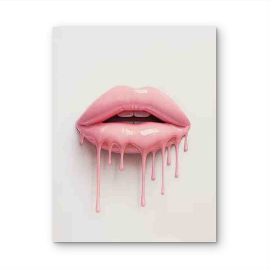Pink Lip Art 60x90cm Metal Print Ready to Hang