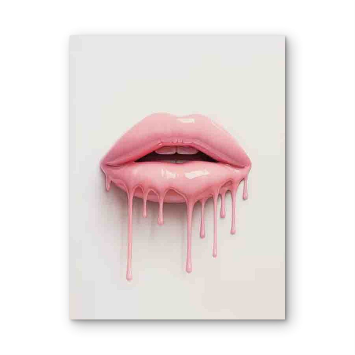 Pink Lip Art 40x60cm Metal Print Ready to Hang - Bella Home Decor