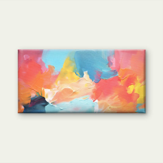 Colorful Pastel Brush Stroke Wall Art Canvas Office Home Room Framed 120x60cm
