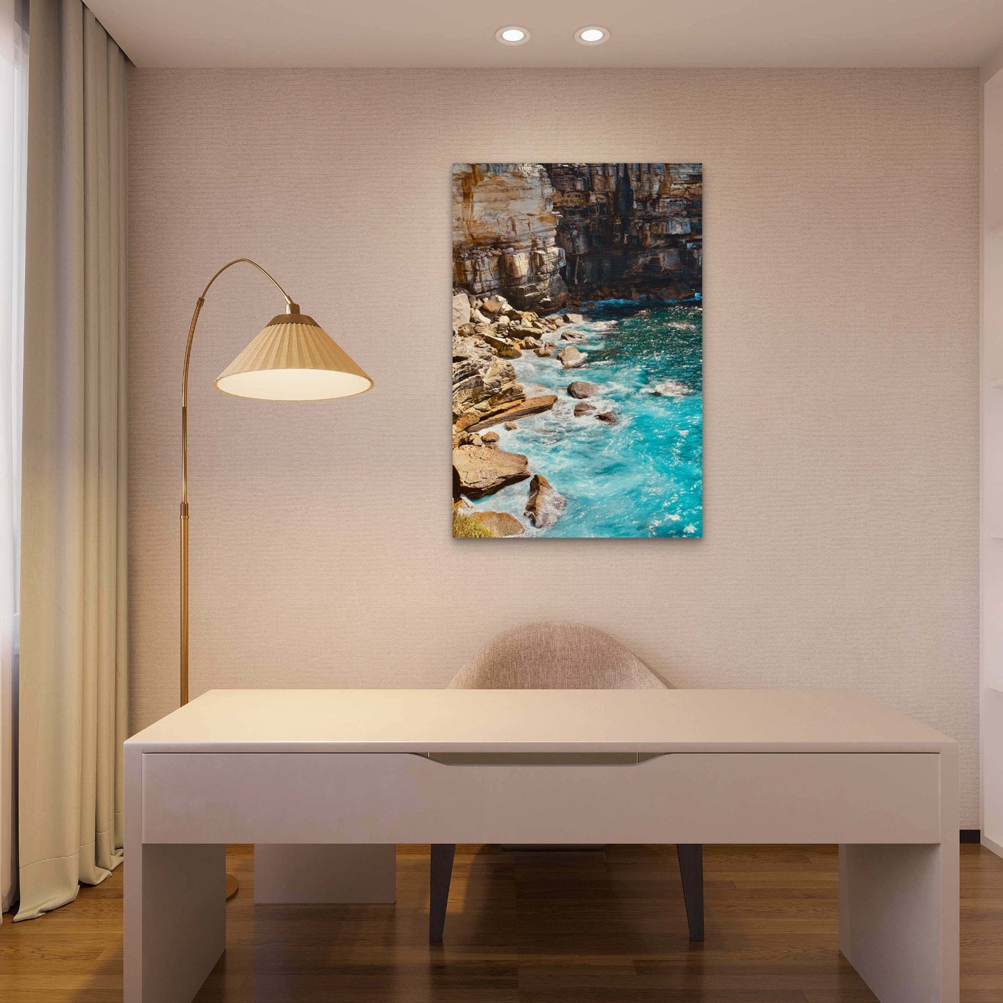 Vaucluse Diamond Bay Coastal Sea Rock Cliffs 40x60cm Metal Print Ready to Hang
