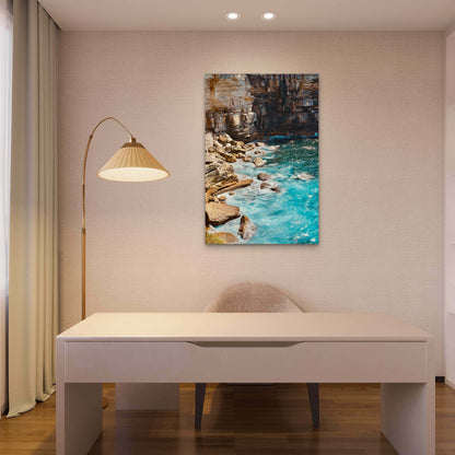 Vaucluse Diamond Bay Coastal Sea Rock Cliffs 40x60cm Metal Print Ready to Hang