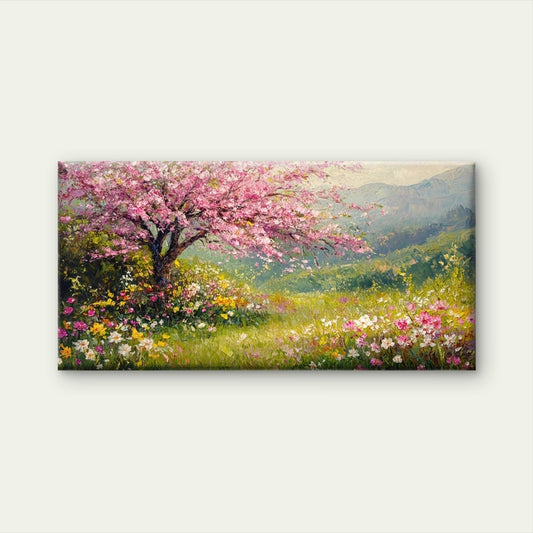 Spring Blossom Garden Wall Art Canvas Office Home Room Framed 120x60cm