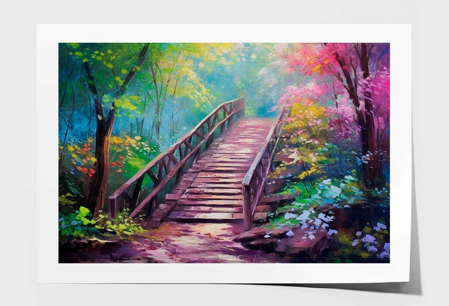 Flower Gallery Bridge Oil Painting Wall Art Limited Edition High Quality Print