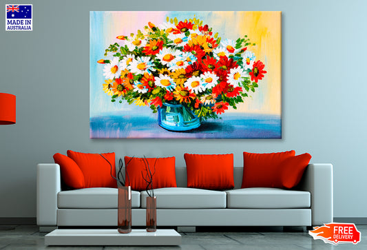 Bouquet Of Flowers Oil Painting Wall Art Limited Edition High Quality Print