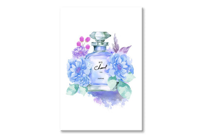 Blue Purple Perfume Wall Art Limited Edition High Quality Print Stretched Canvas None