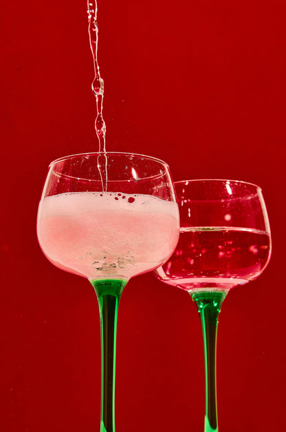 Pink Sparkling Wine Pour 60x90cm Metal Print Ready to Hang - Bella Home Decor