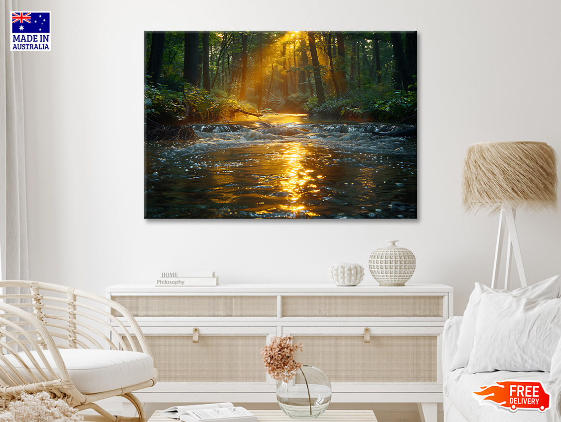 River in the Forest Print 100% Australian Made - Bella Home Decor