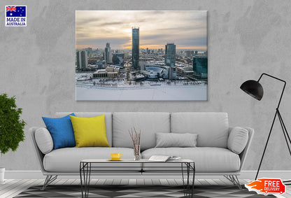 Yekaterinburg Cityscape In Winter Print 100% Australian Made