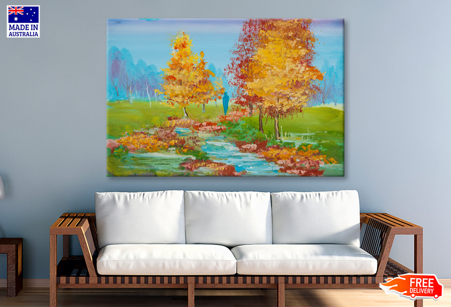 Autumn Park, Yellow Foliage Oil Painting Wall Art Limited Edition High Quality Print