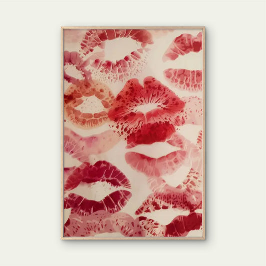 Retro Red Kiss Lips Vintage Makeup Salon Painting Fashion Home Decor Premium Quality Poster Print Choose Your Sizes
