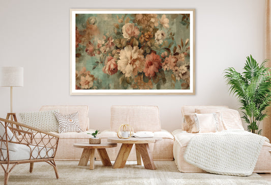 Vintage Floral Wallpaper Home Decor Premium Quality Poster Print Choose Your Sizes