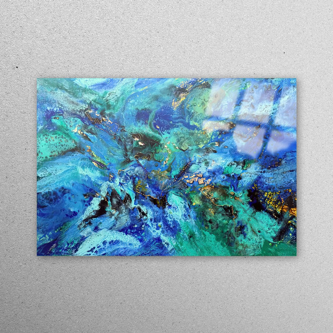 Green & Blue Marble Wall Art Acrylic Glass Print Tempered Glass Wall Art 100% Made in Australia Ready to Hang