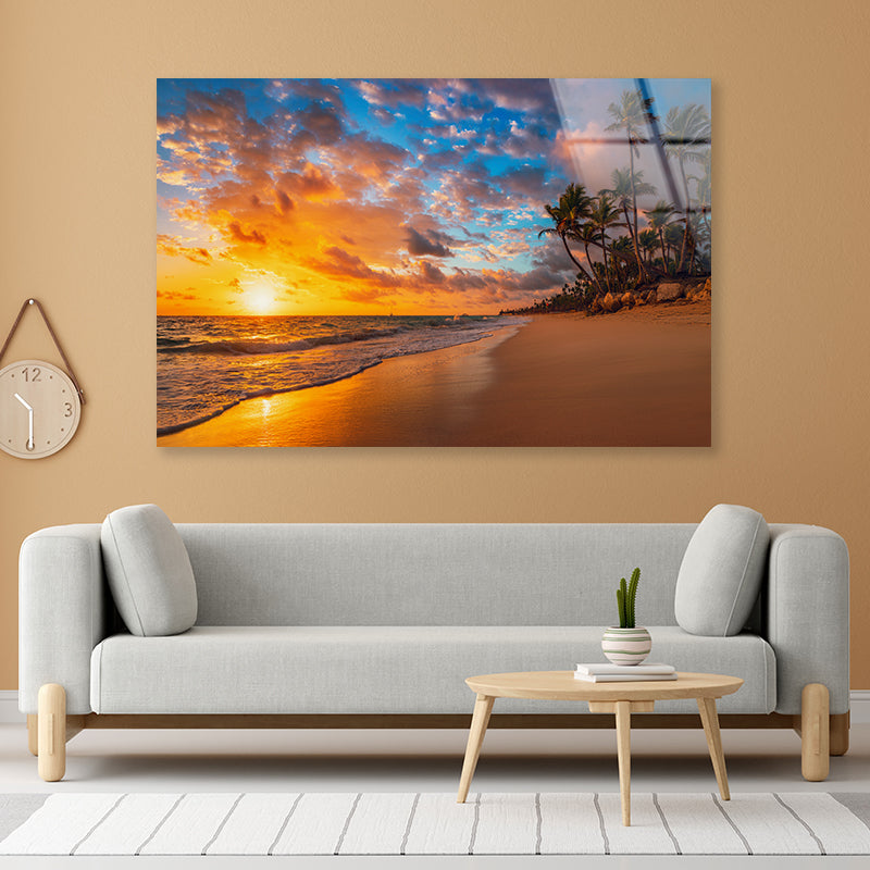 View of Paradise Tropical Island Beach Acrylic Glass Print Tempered Glass Wall Art 100% Made in Australia Ready to Hang