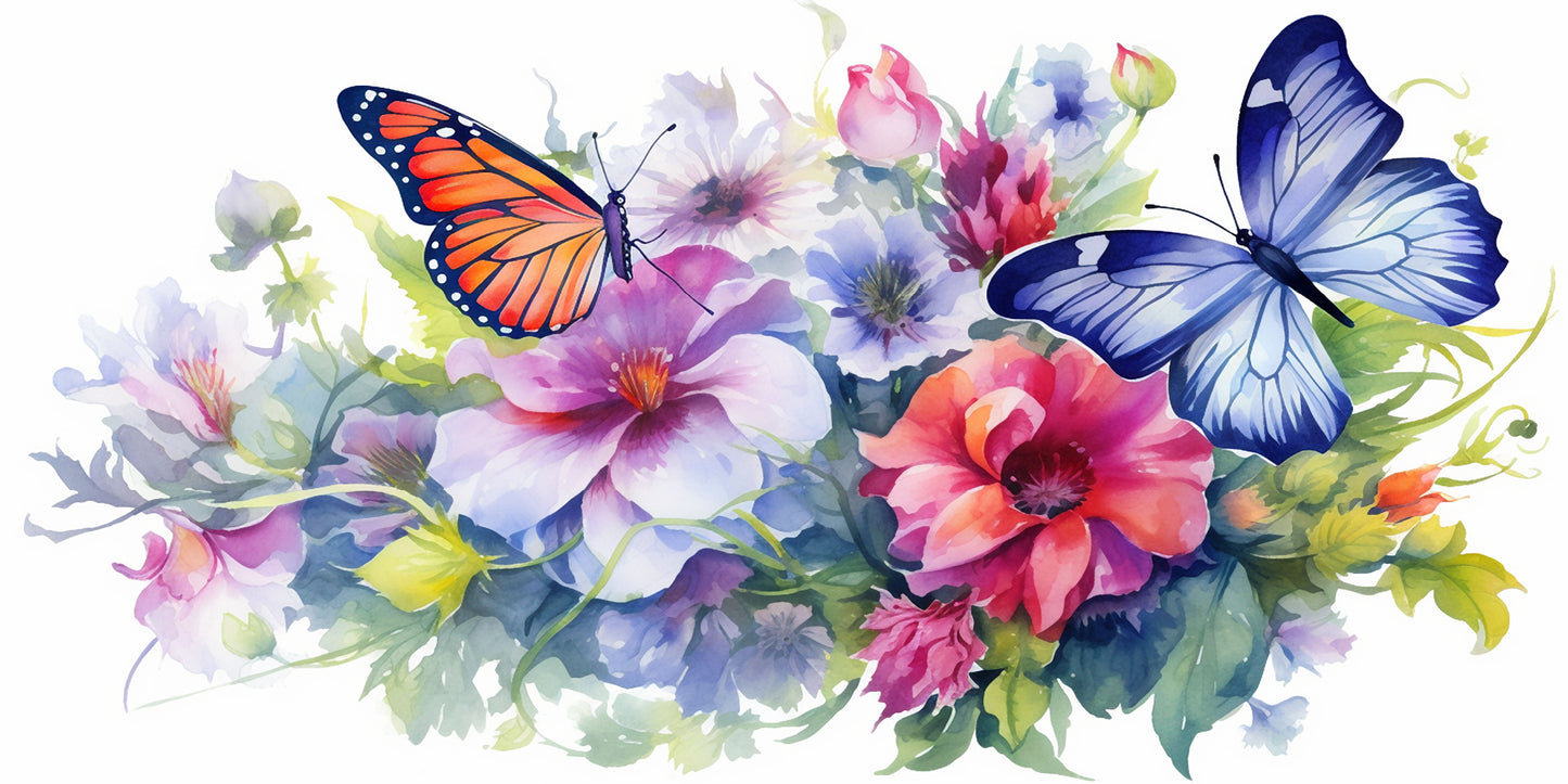 Monarch Butterfly Garden Wall Art Canvas Office Home Room Framed 120x60cm - Bella Home Decor