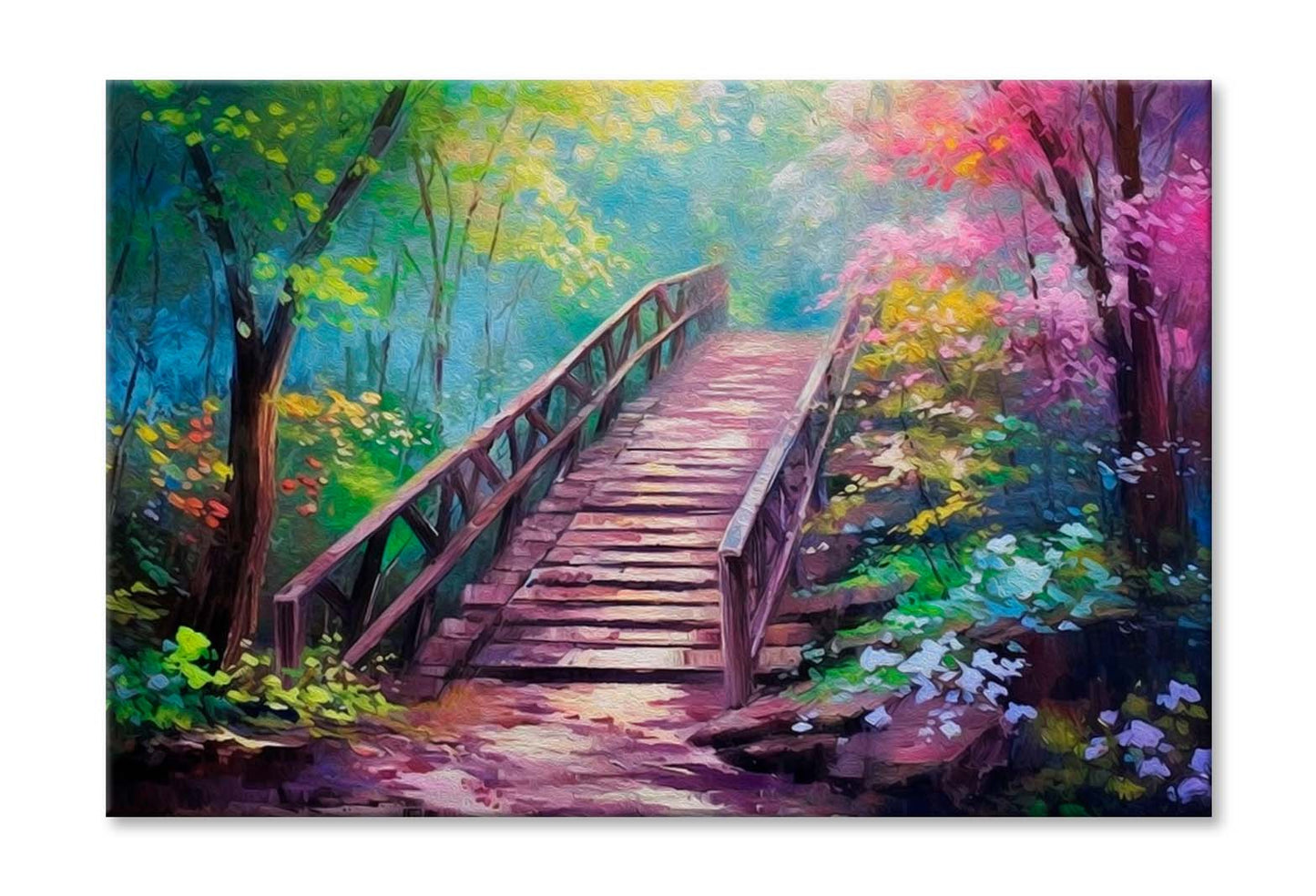 Flower Gallery Bridge Oil Painting Wall Art Limited Edition High Quality Print