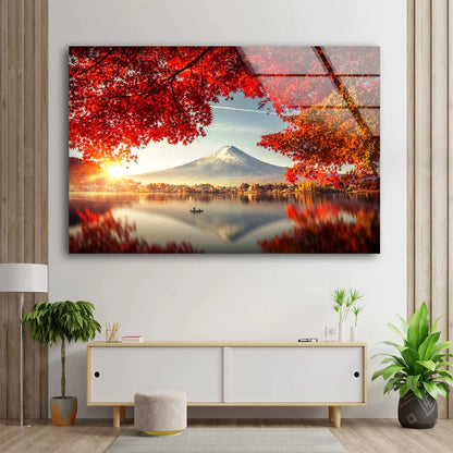 Mountain Lake & Autumn UV Direct Aluminum Print Australian Made Quality