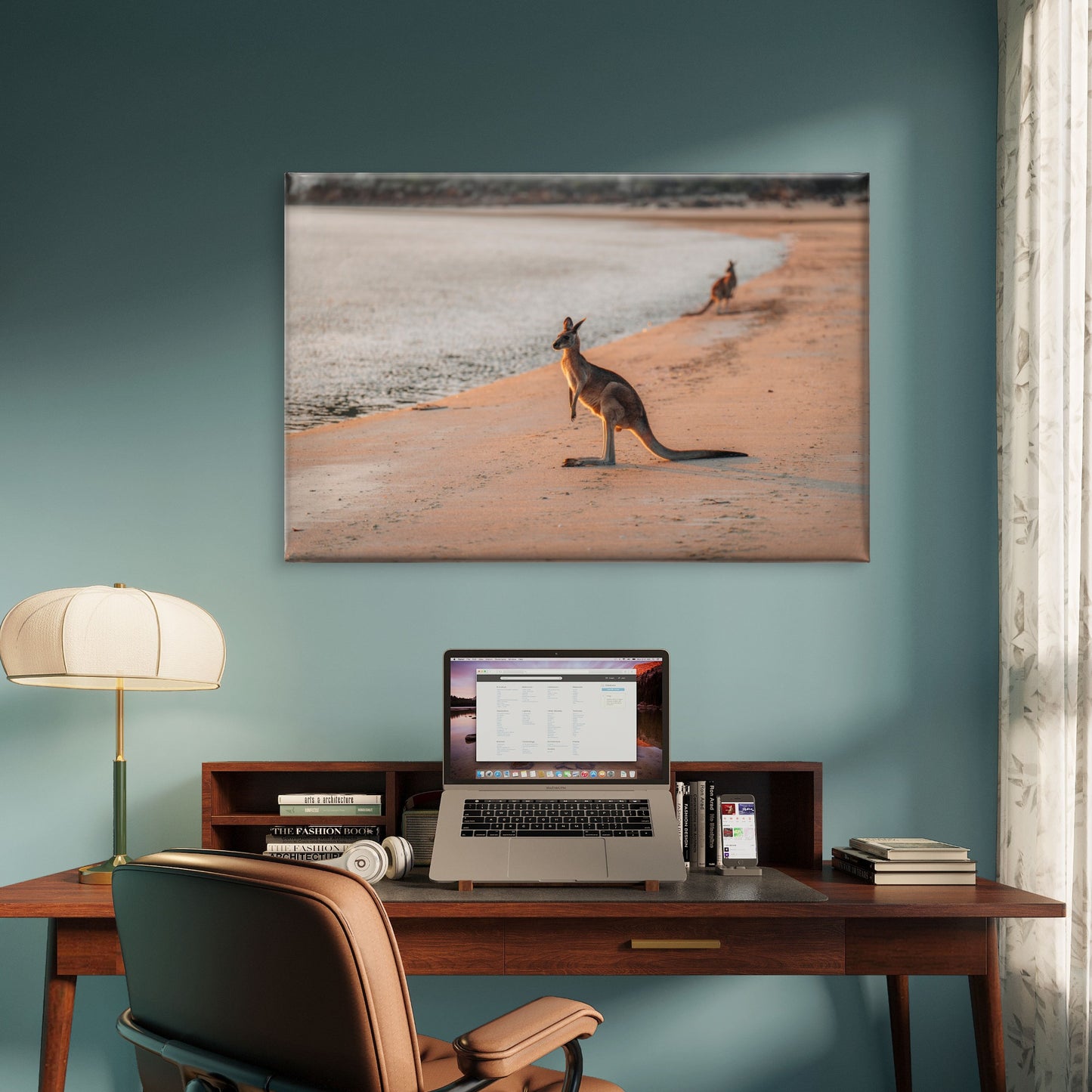 Kangaroo Wallaby Beach Queensland Wall Art Decor 100% Australian Made