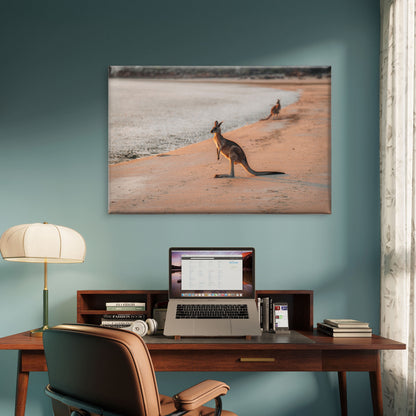 Kangaroo Wallaby Beach Queensland Wall Art Decor 100% Australian Made